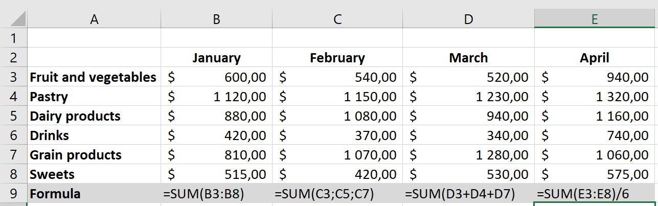 Funkcja SUMA Excel